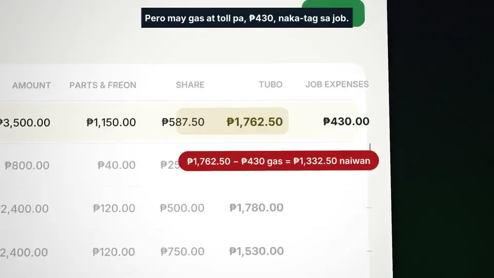 40-second tour of the Aircon Service Profit Engine app