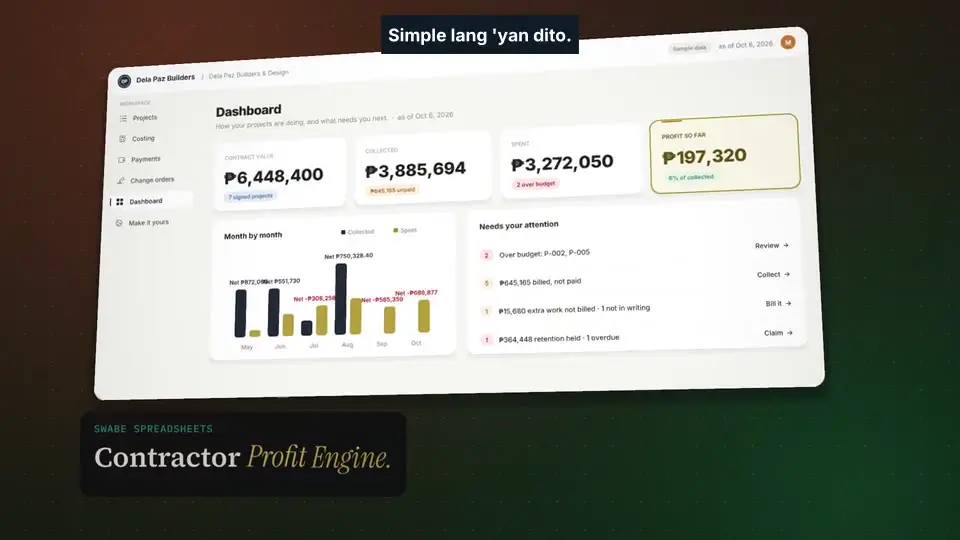 1-minute demo of the Contractor Profit Engine app