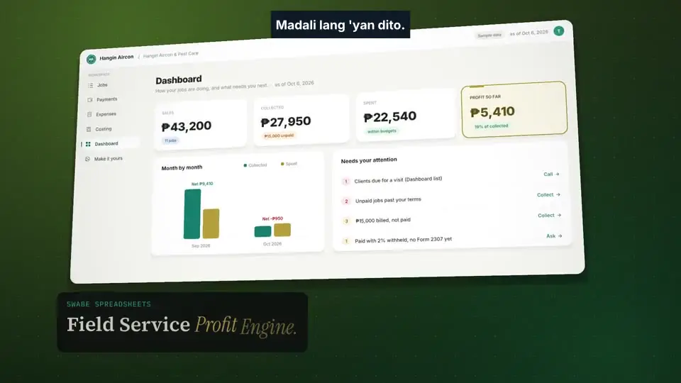 1-minute demo of the Field Service Profit Engine app
