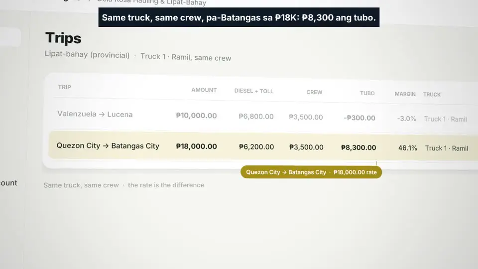 35-second tour of the Hauling & Trucking Profit Engine app