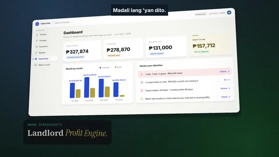 1-minute demo of the Landlord Profit Engine app